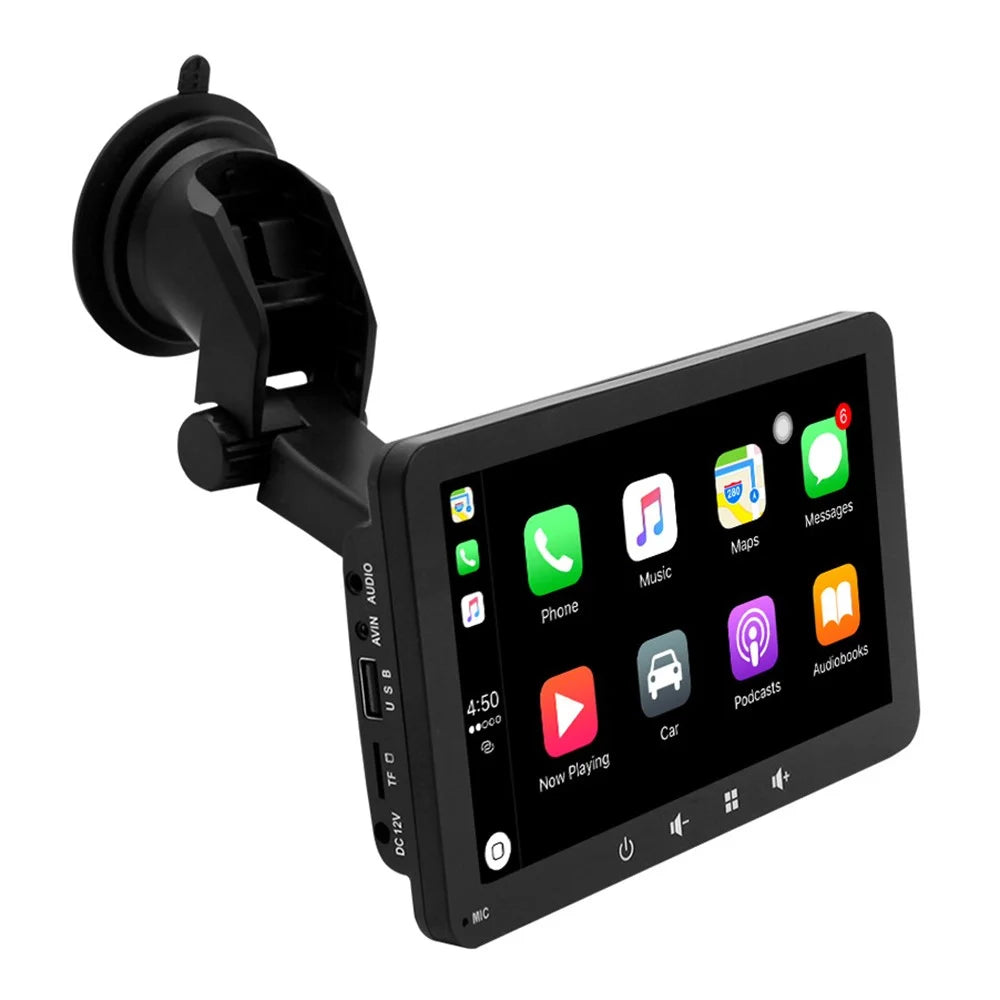W507D 7-inch HD Touch Display Portable Car Play with 12-LED Camera, 2.4GHz WiFi Car Monitor, Suction Holder - 2