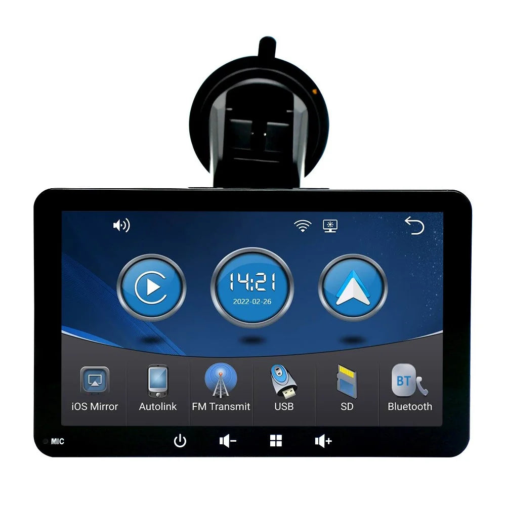W507D 7-inch HD Touch Display Portable Car Play with 12-LED Camera, 2.4GHz WiFi Car Monitor, Suction Holder - 3