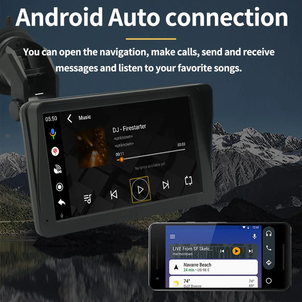 W506B Mirror Link Android Auto Car Play with 12-LED Camera, 7-inch HD Touch Screen Car Stereo with Stand - 2