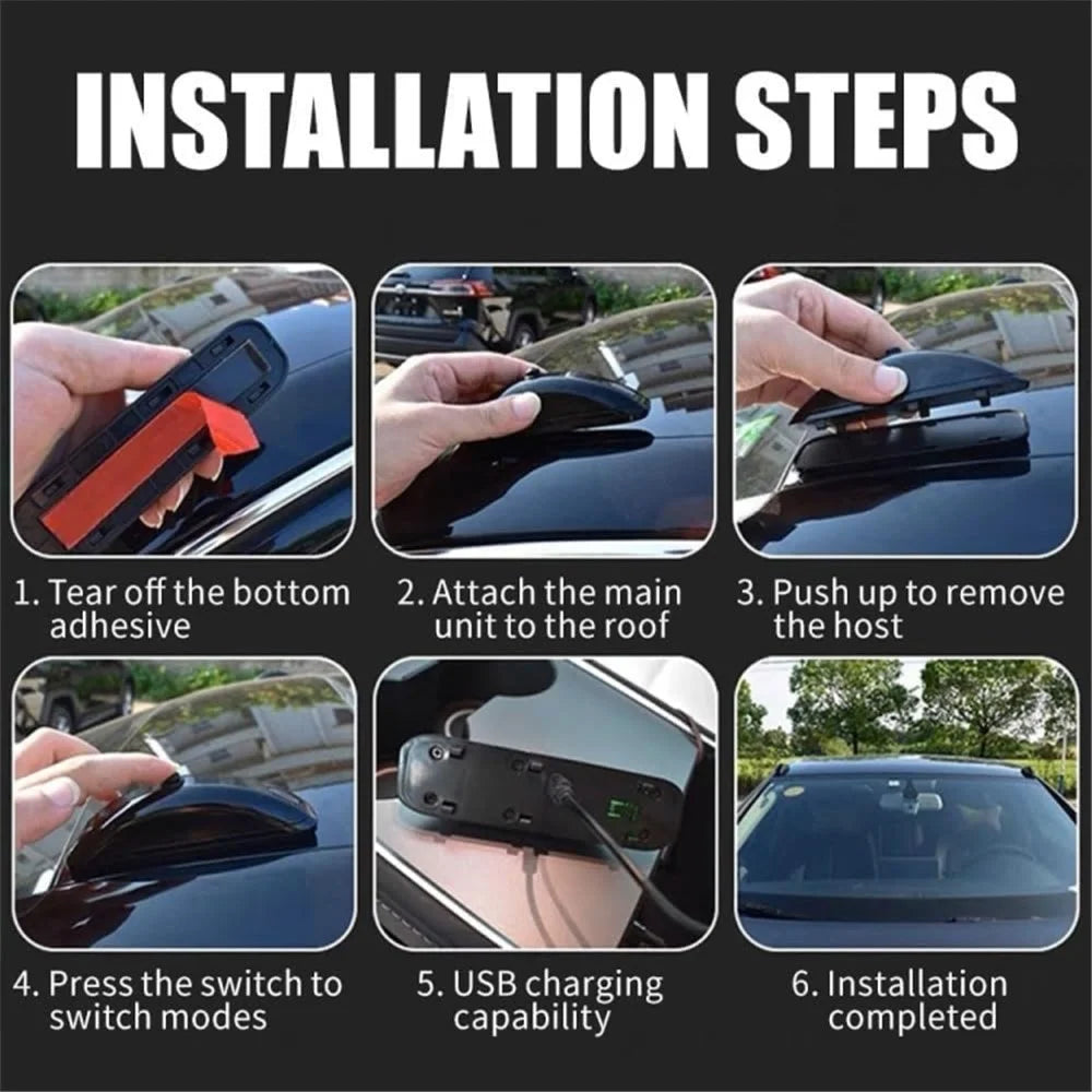 H901 1Pc Car Roof Warning Light Remote Control Vehicle Green Laser Lamp - White - 4