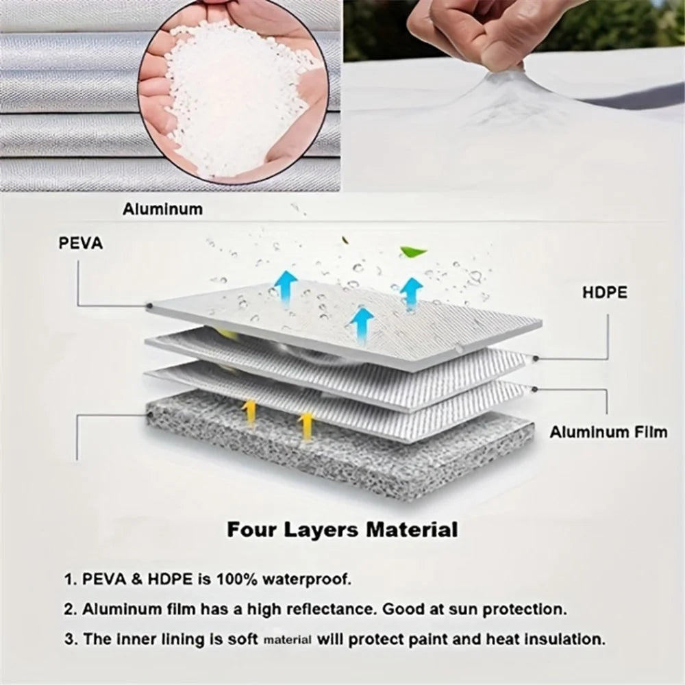 4PCS SUV 83-89CMx34CM Wheel Dust Cover Oxford Cloth Car Tire Sleeve Bag - Silver - 4