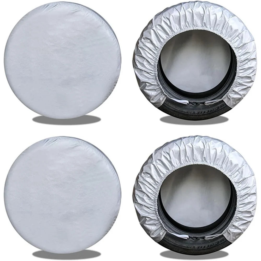 4PCS 48-58CMx29CM Wheel Sleeve Oxford Cloth Car SUV Tire Cover Storage Bag for 19-22 inch Tire - Silver - 1