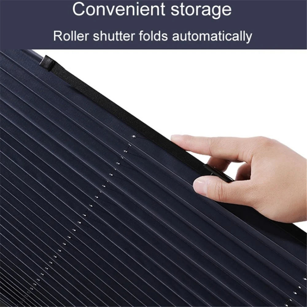 Car Sun Shade 46x120cm Car Roller Sunshade Car Window Shade with 4 Suction Cups - 5