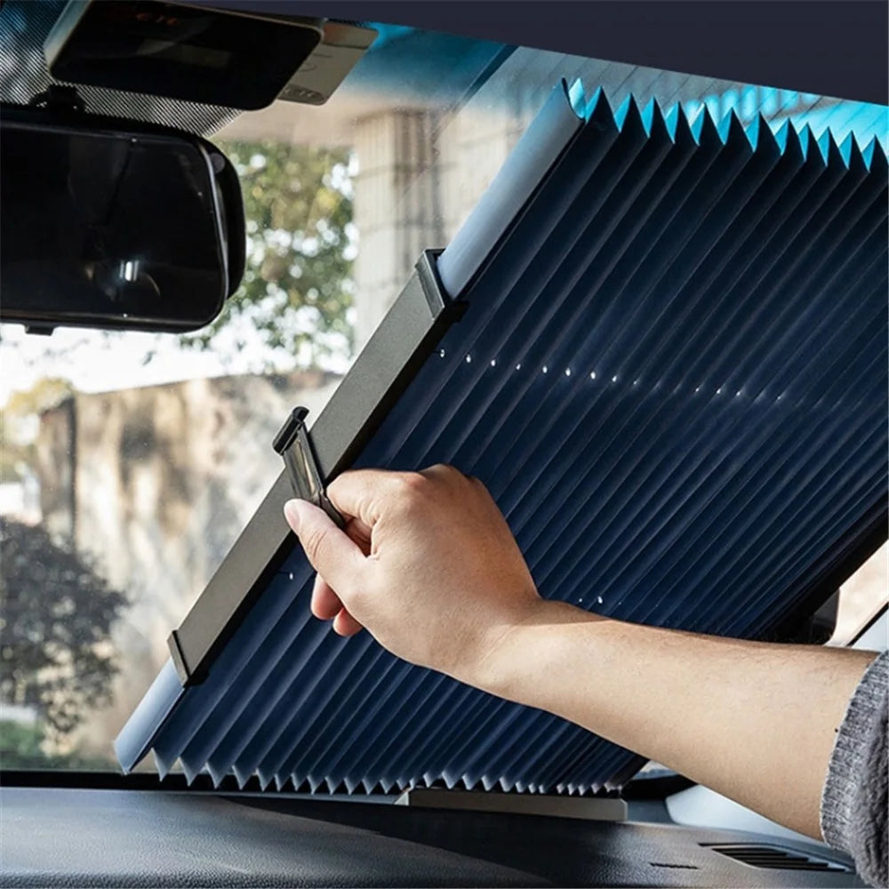 Car Sun Shade 46x120cm Car Roller Sunshade Car Window Shade with 4 Suction Cups - 7
