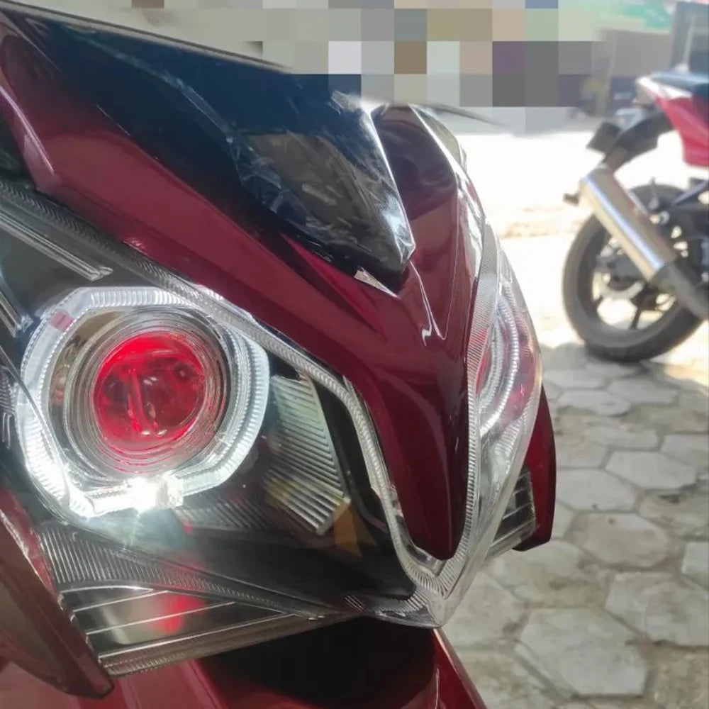 Car Motorcycle Bright LED Spotlight Motorbike Fog Lamp Front Light - White+Red - 2