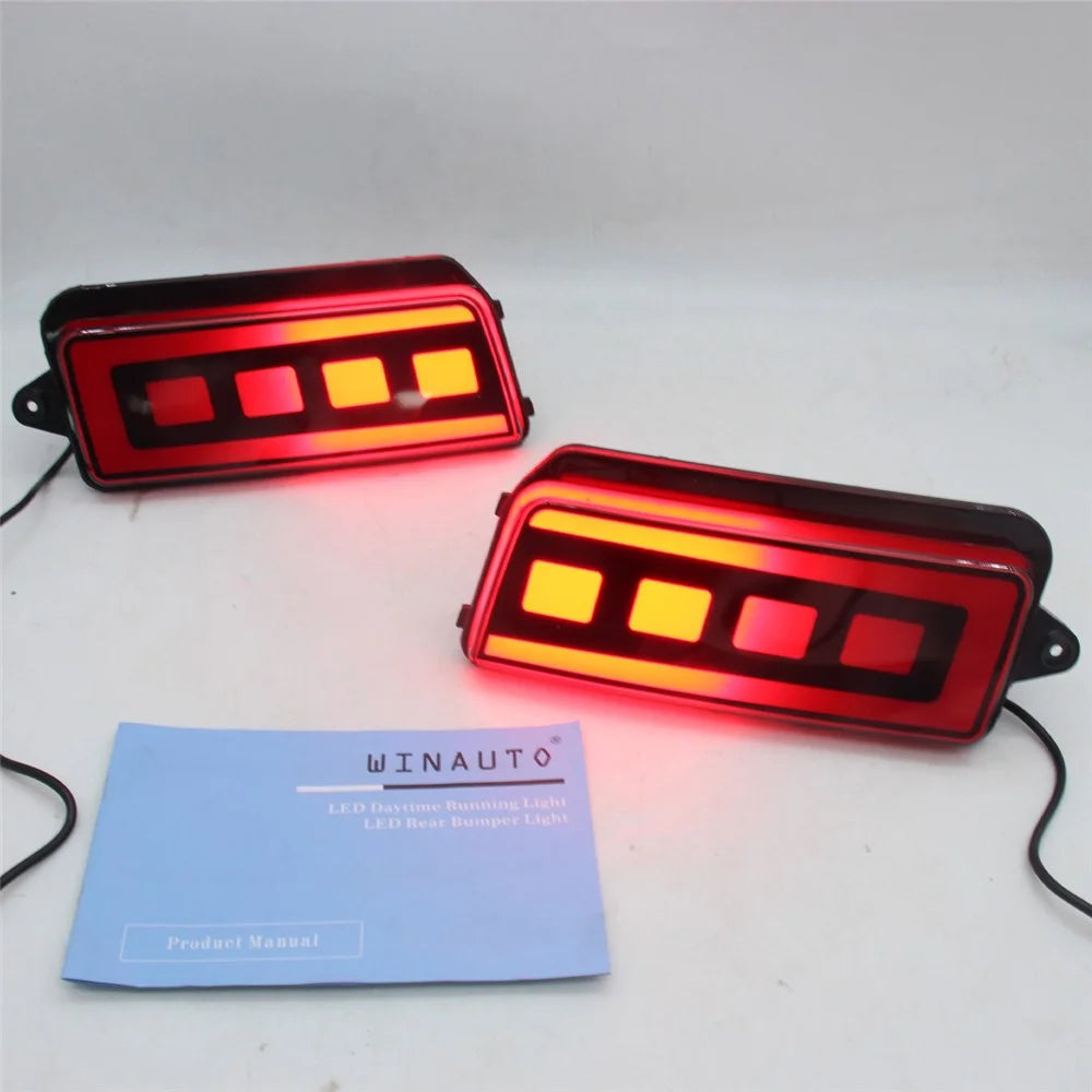 For Grand Cherokee 2005-2010 1 Pair Car Rear Bumper Light Red LED DRL Turn Signal Brake Lamp - Red - 7