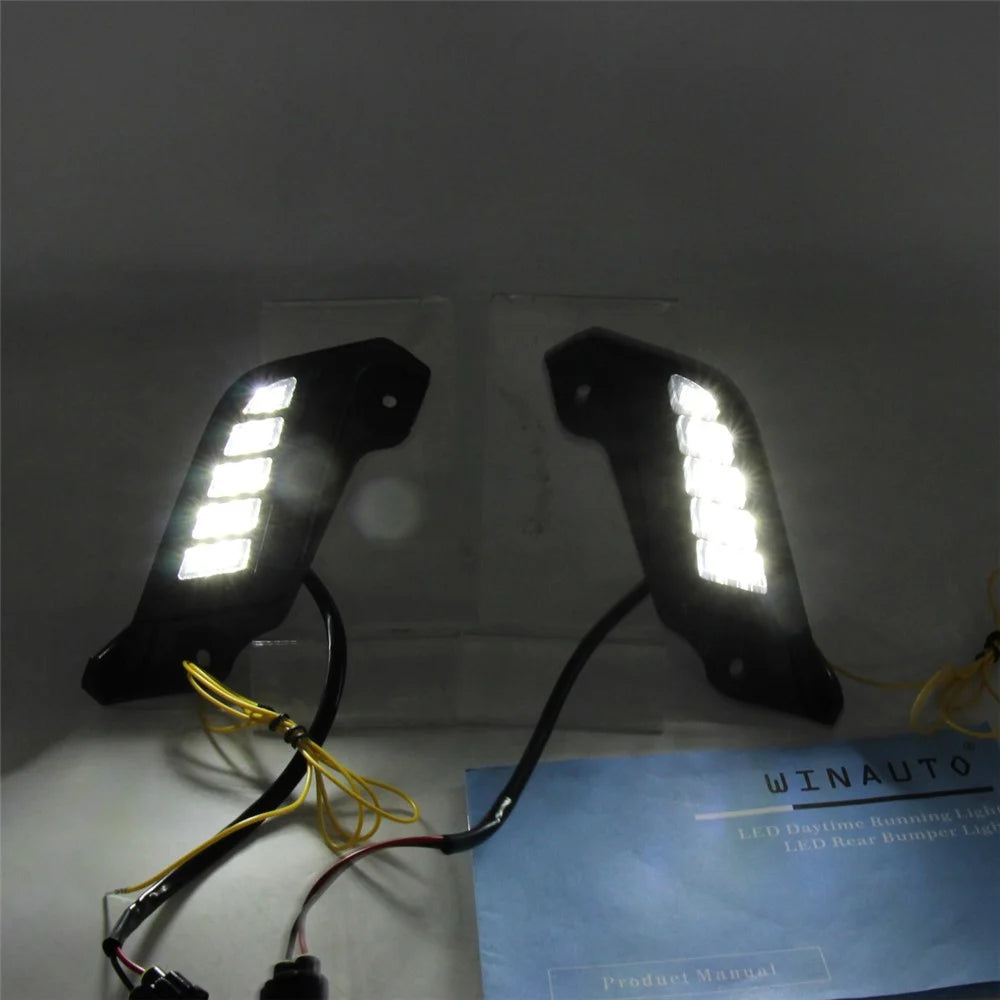 For Toyota Tacoma 2011-2015 1 Pair Car DRL Light Waterproof White+Yellow LED Turn Signal Lamp - 2
