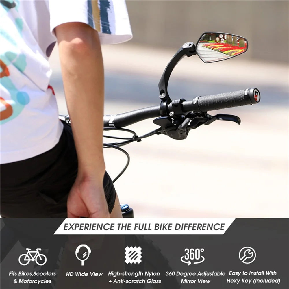 WEST BIKING 1Pc YP0720033 Electric Bike Rearview Mirror HD Adjustable Angle for Bicycle Handlebar - Right - 7