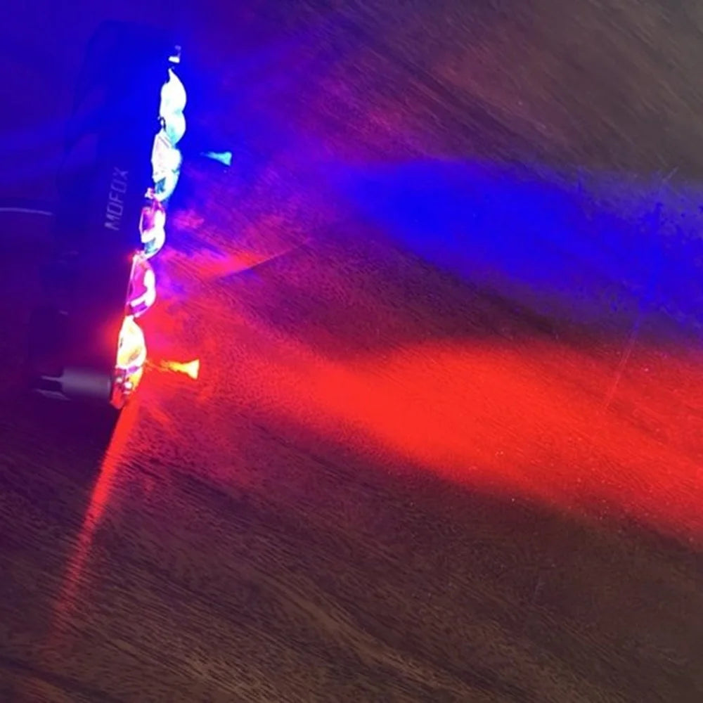JP-V69 Motorcycle Off-Road Vehicle LED Spotlight Yellow+White Strobe Red+Blue Warning Headlight - 2