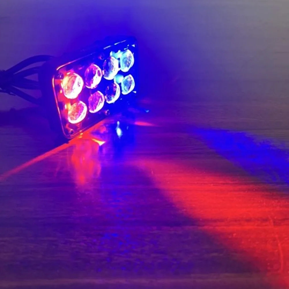 JP-V68 Motorcycle Truck Off-Road Vehicle LED Spotlight Yellow+White Strobe Red+Blue Warning Headlight - 2
