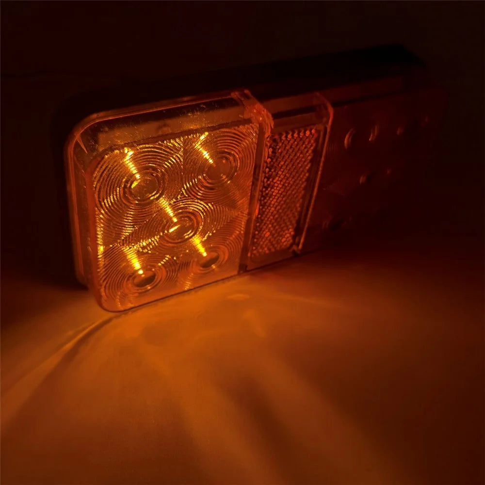 A4136 10-LED Tail Light Kit for 12V Truck, Trailer, Vehicles Waterproof Turn Signal Light Set with Reflective Plates / Side-Lights / License Plate Light - Type G Set - 5