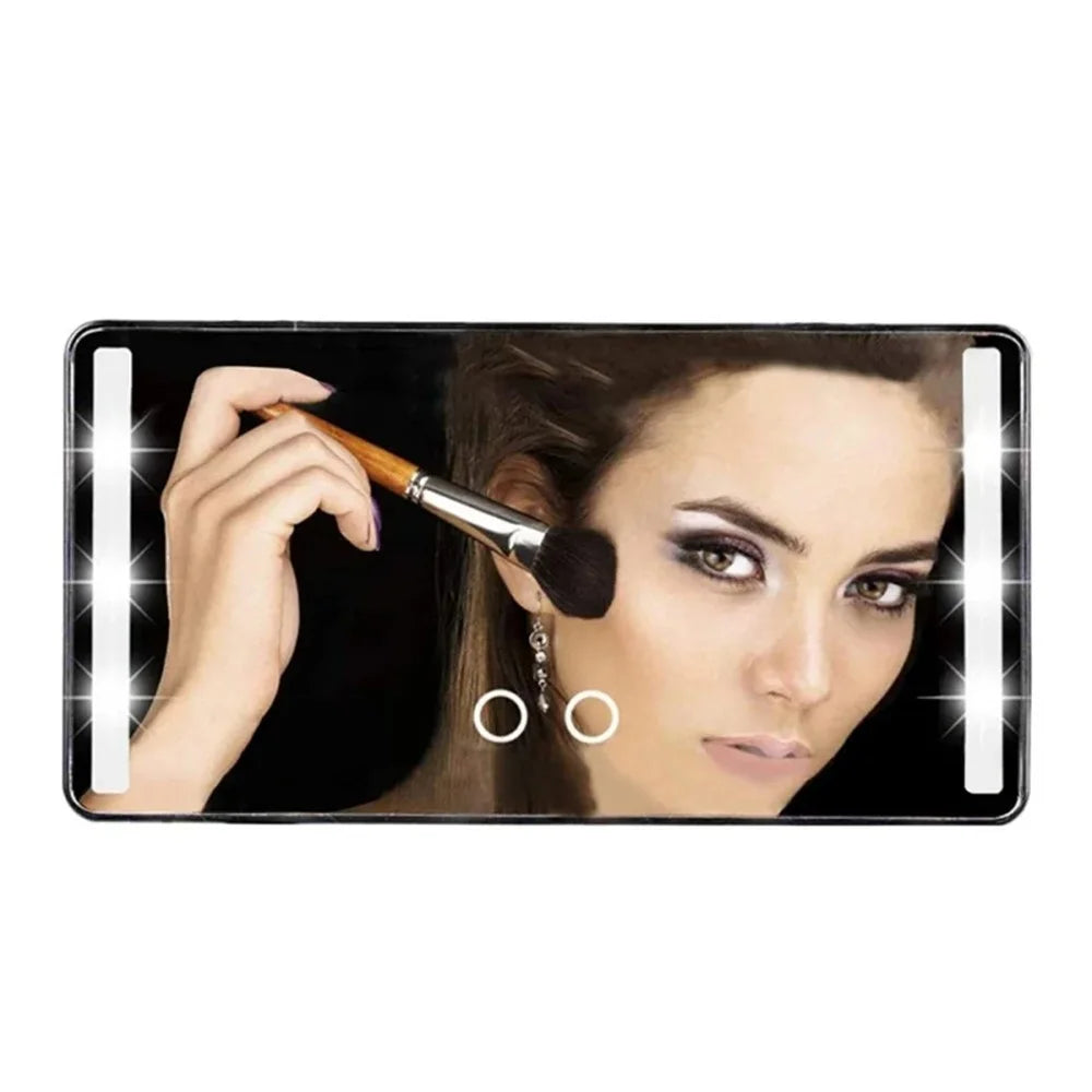 USB Powered Car Sun Visor LED Vanity Mirror Touch Control Makeup Mirror Gift for Truck SUV - White - 2