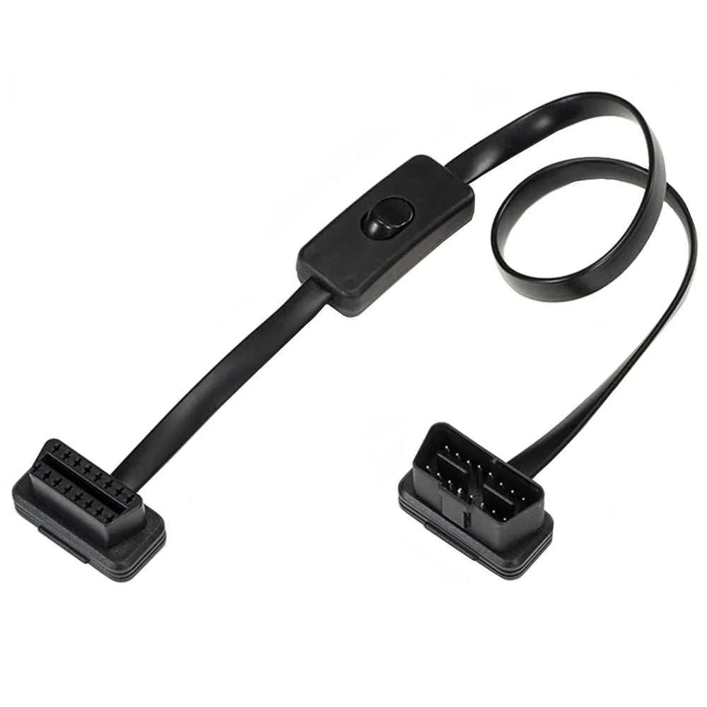 JUNSUNMAY 60cm ELM327 16 Pin OBD II Male to Female Extension Cable with Switch - 1