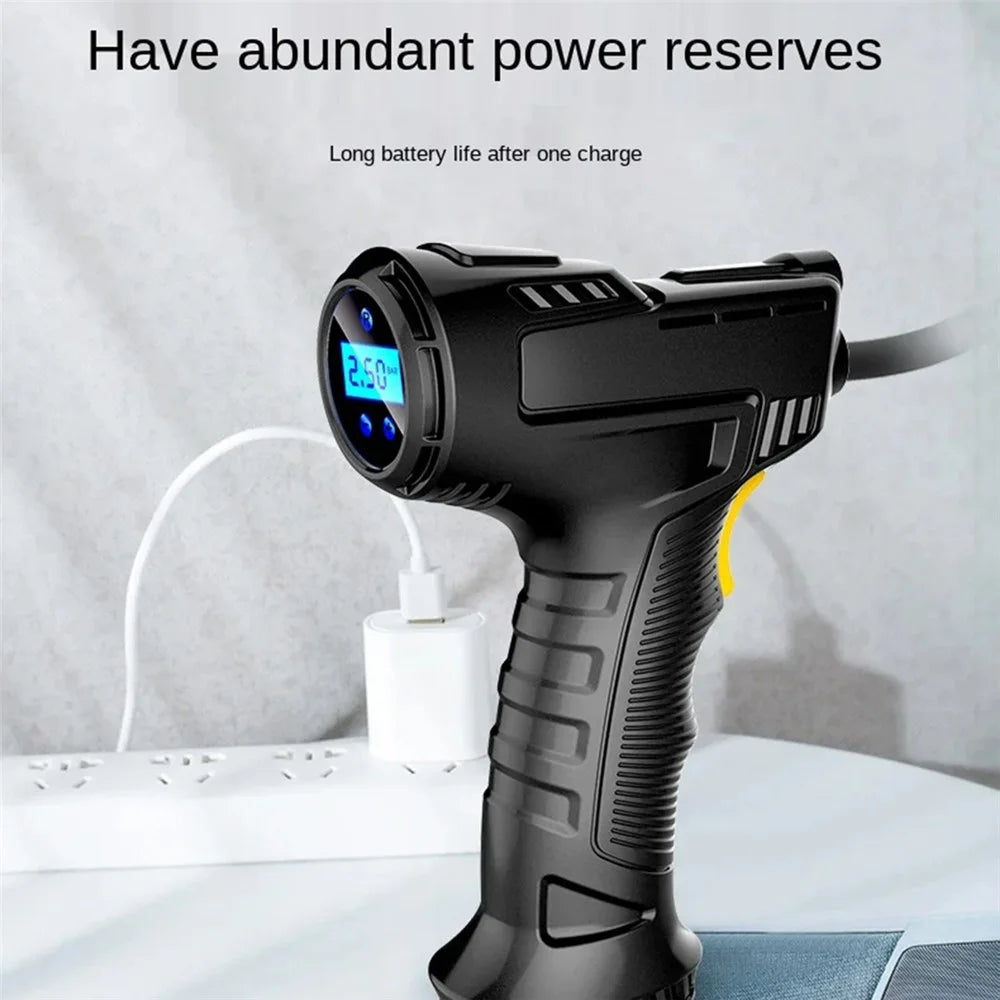 Rechargeable Wireless Electric Air Pump Digital Display Car Motorcycle Bike Tire Inflator - 6