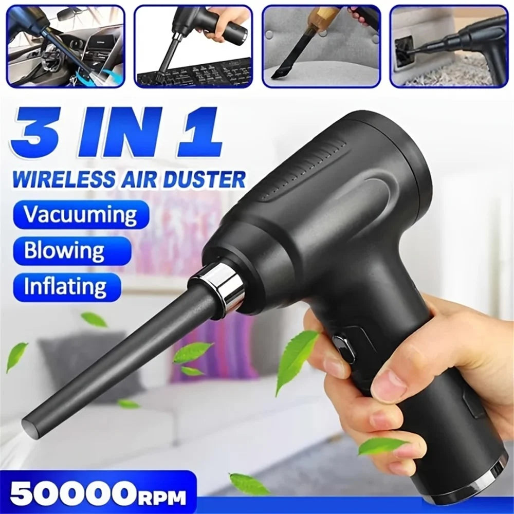 YMG-810 3-in-1 Wireless Air Duster 5000Pa Handheld Vacuum Cleaner Car Home Cleaning Device - 4