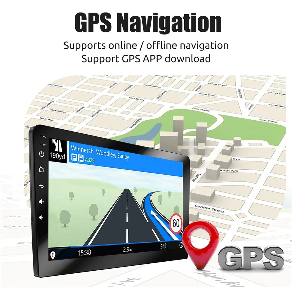 R911C 2+32GB 9 Inch Android 15 Wireless CarPlay Android Auto GPS Navigation Screen with 12-LED Rearview Camera - 4