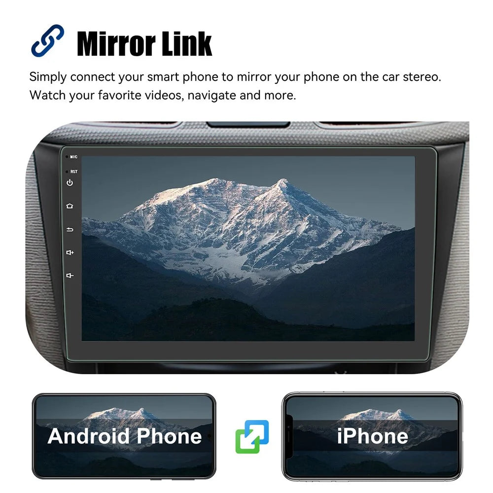 R911C 2+32GB 9 Inch Android 15 Wireless CarPlay Android Auto GPS Navigation Screen with 12-LED Rearview Camera - 6