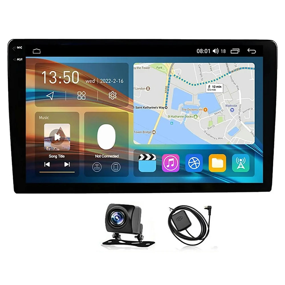 R916B 8+256GB 10.36 inch 2K QLED Android 15 Wireless CarPlay 360 Degree Panoramic GPS Car Stereo with 1080P Rear View Camera - Black - 1