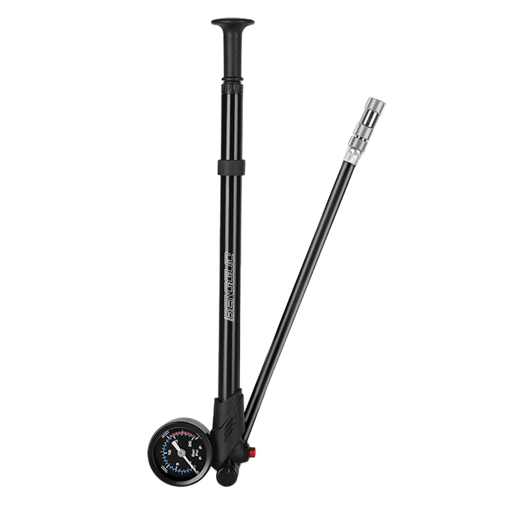 BENGGUO BG-1633 Bicycle Air Pump 300PSI High Pressure Inflator Dual Valve Design with Pressure Gauge - Black - 1