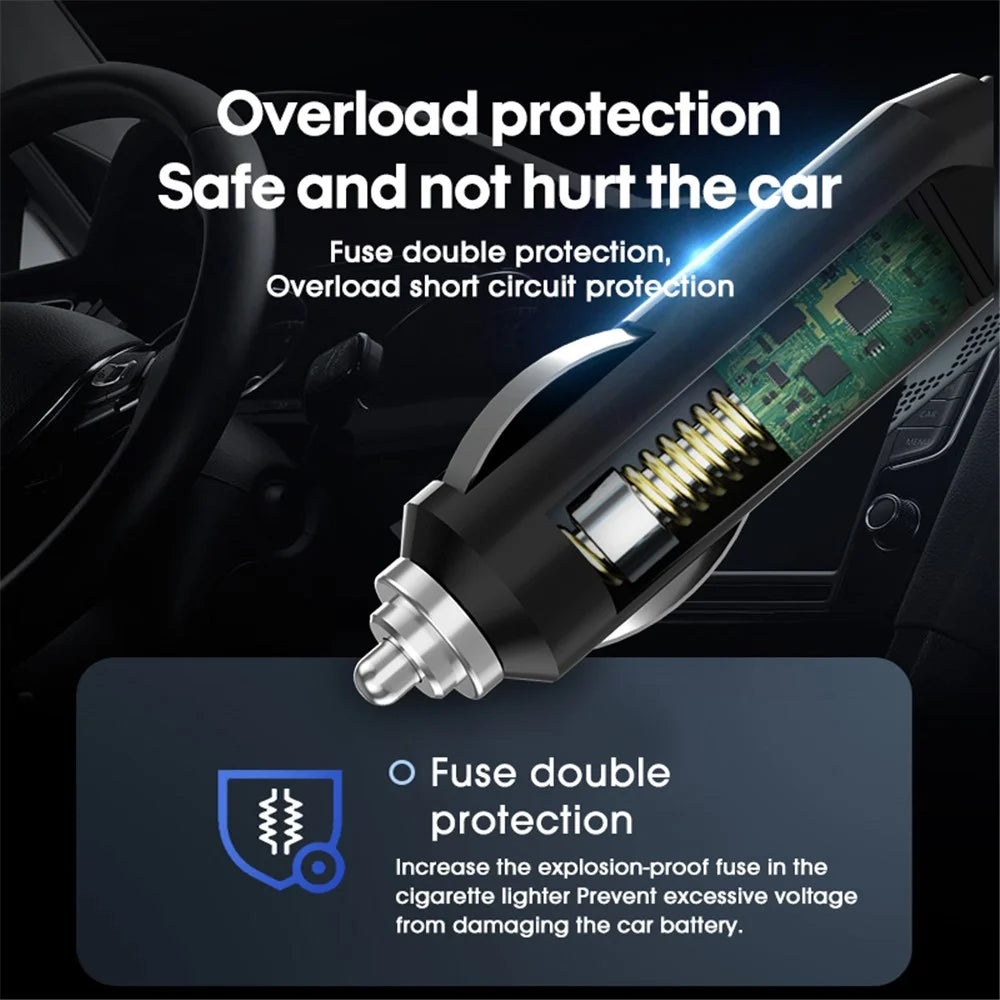 CARSUN C3011 Car Air Compressor 12V Portable Electric Car Tire Inflator Pump with Tyre Pressure Gauge / LED Light - 7