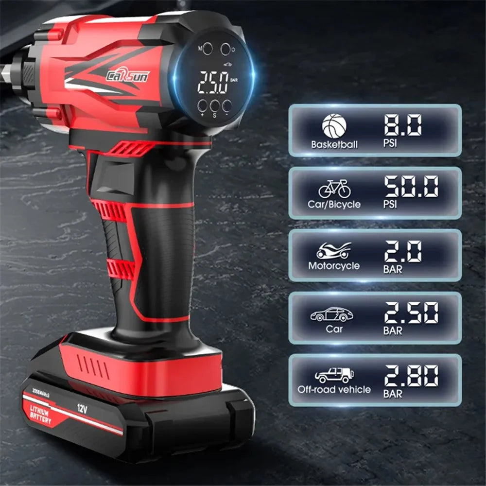 CARSUN C1811 Electric Air Pump Digital Display Wireless Car Motorcycle Tire Inflator with LED Light - 3