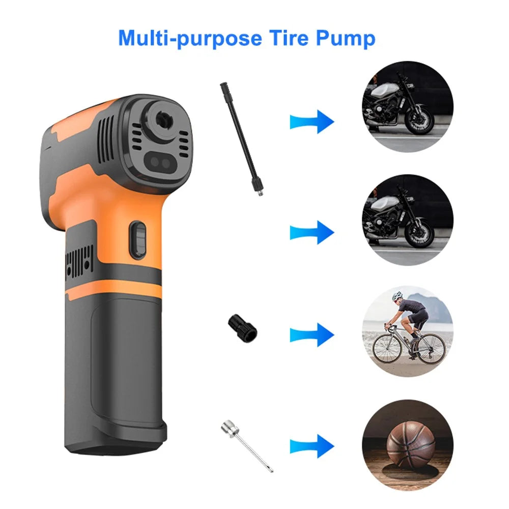 Y06 3-in-1 Multi-function Digital Display Electric Air Pump Detachable Dust Blower - 2