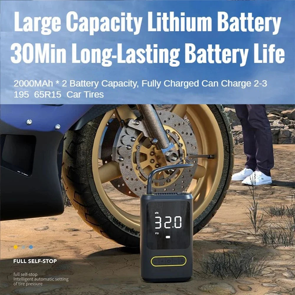 ATJ-8466 Tire Inflator 19MM Air Cylinder Air Pump with Power Bank Function - 2