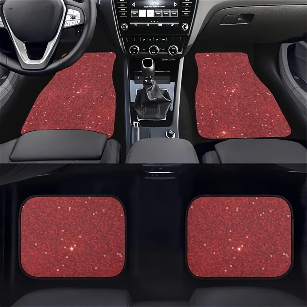 4Pcs / Set Pattern Printed Car Front+Rear Floor Mat Anti-Slip Neoprene Vehicle Interior Floor Pad - Style 19 - 2