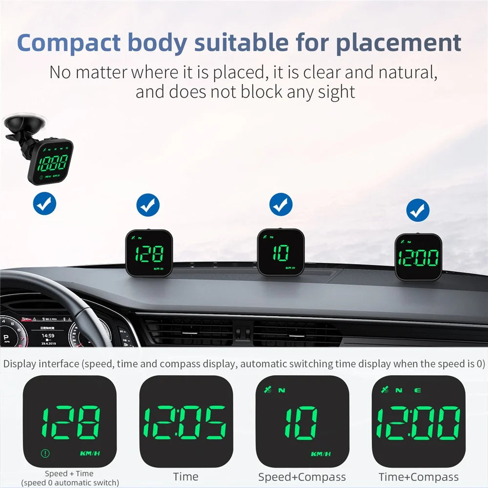 G4S Head-Up Display HUD GPS Universal Multi-Function Speedometer Portable Car Computer Display - Green - 5