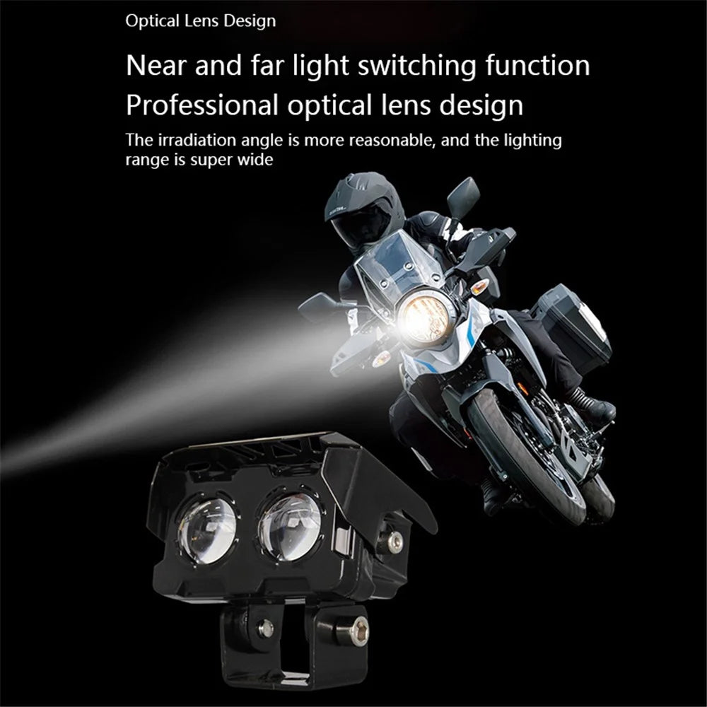 W65 Waterproof Motorcycle LED Headlight Super Bright Spotlight Fog Lamp - 2