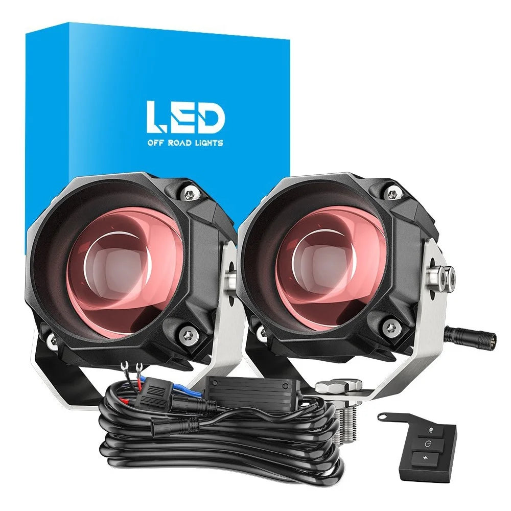 1 Pair / Set Motorcycle 5 Modes LED Headlight Motorbike External Modified Spotlight - 1