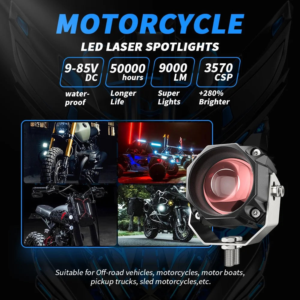 1 Pair / Set Motorcycle 5 Modes LED Headlight Motorbike External Modified Spotlight - 5