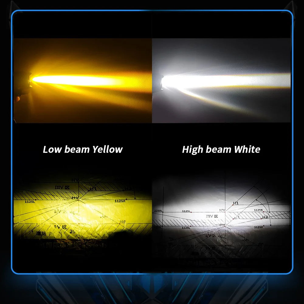 Motorcycle Bright LED Driving Light White+Yellow Light Motorbike External Modified Spotlight - 5