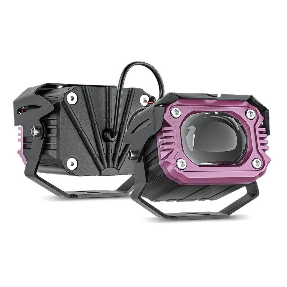 20W Motorcycle LED Flashing Headlight Fog Lamp White+Yellow Light Motorbike Modified Spotlight - 2