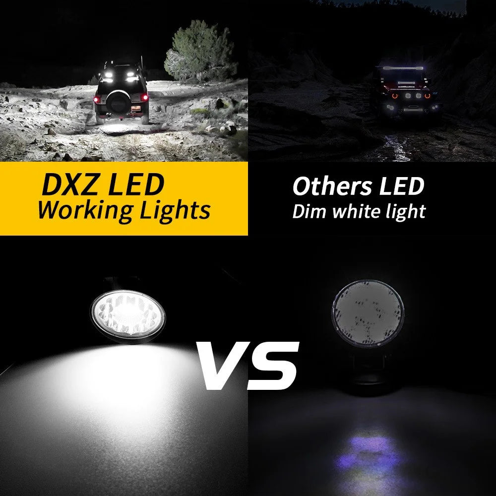 4-inch 33LED Car SUV Off-Road Round Spotlight Floodlight Working Lamp Vehicle Driving Headlight - 4