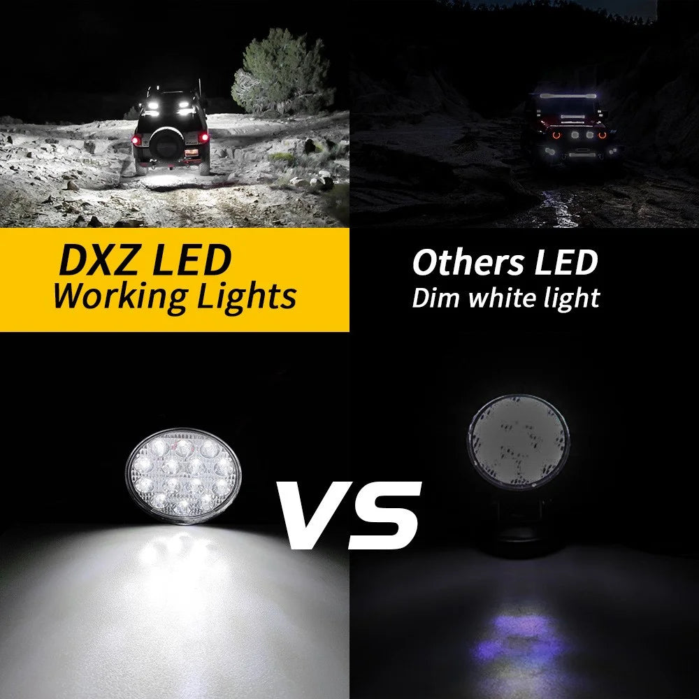14LED 42W Car SUV Off-Road Round Spotlight Waterproof Vehicle Super Bright Headlight - 5