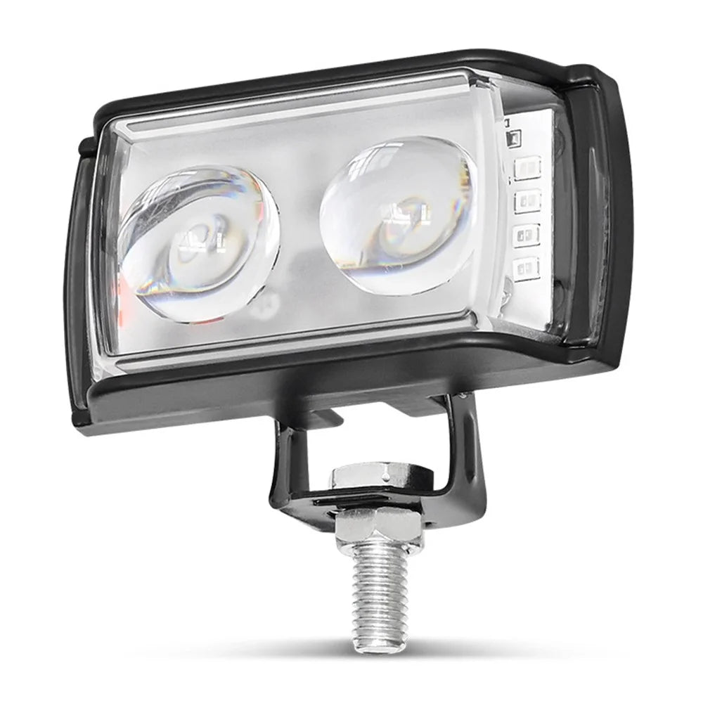 A086-2C 2 LED Motorcycle Spotlight Waterproof Aluminum Shell 12-60V Motorbike Headlight - 1