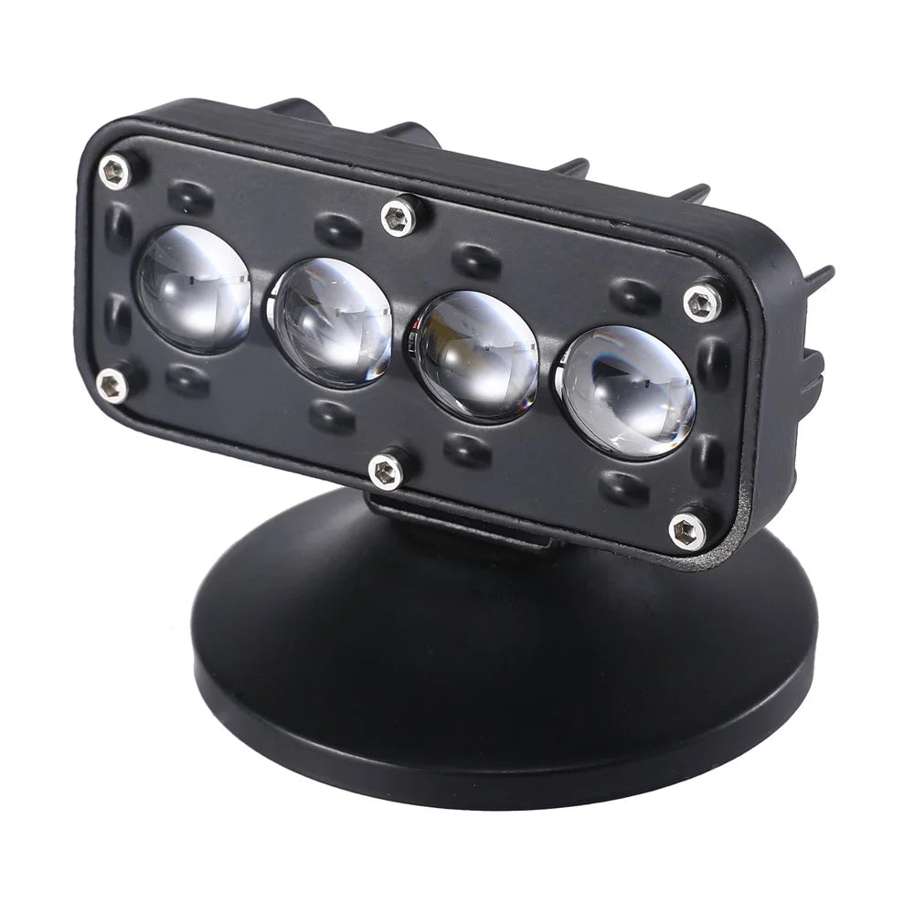 IP68 Waterproof 12 - 60V Motorcycle LED Aluminum Shell Spotlight Red Blue Strobe Light - 2