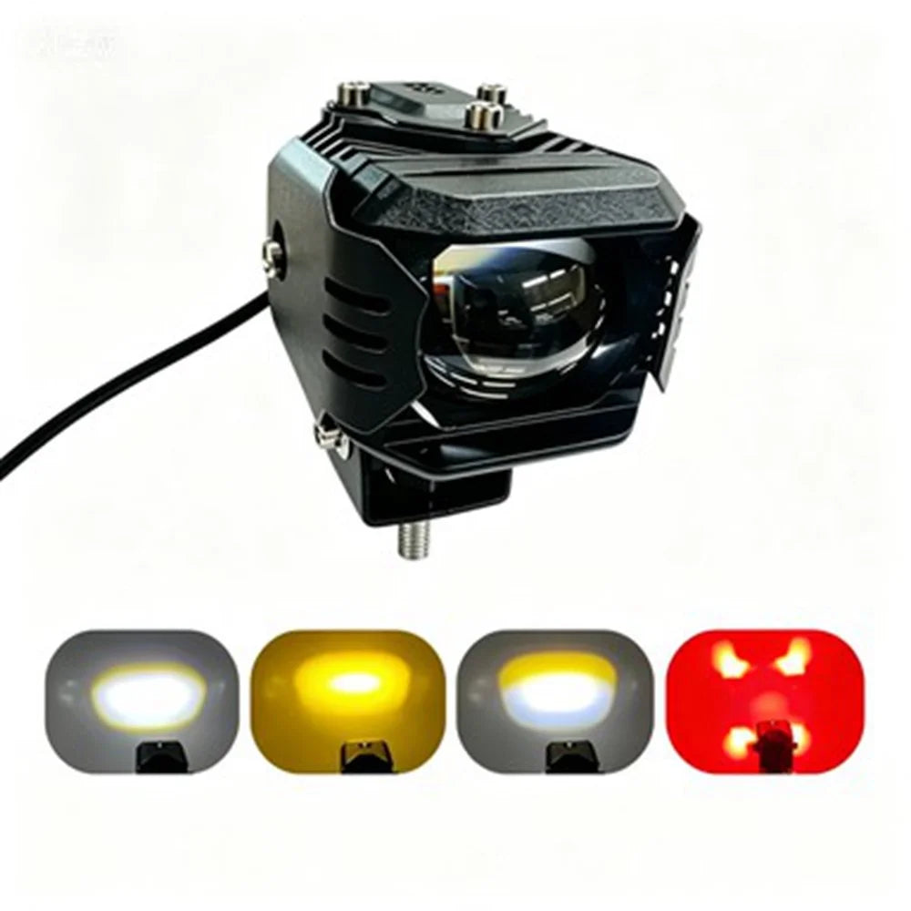 F15 IP67 Waterproof LED Auxiliary Light 18W 6000LM Warning Lamp for Car Motorcycle - Black - 2