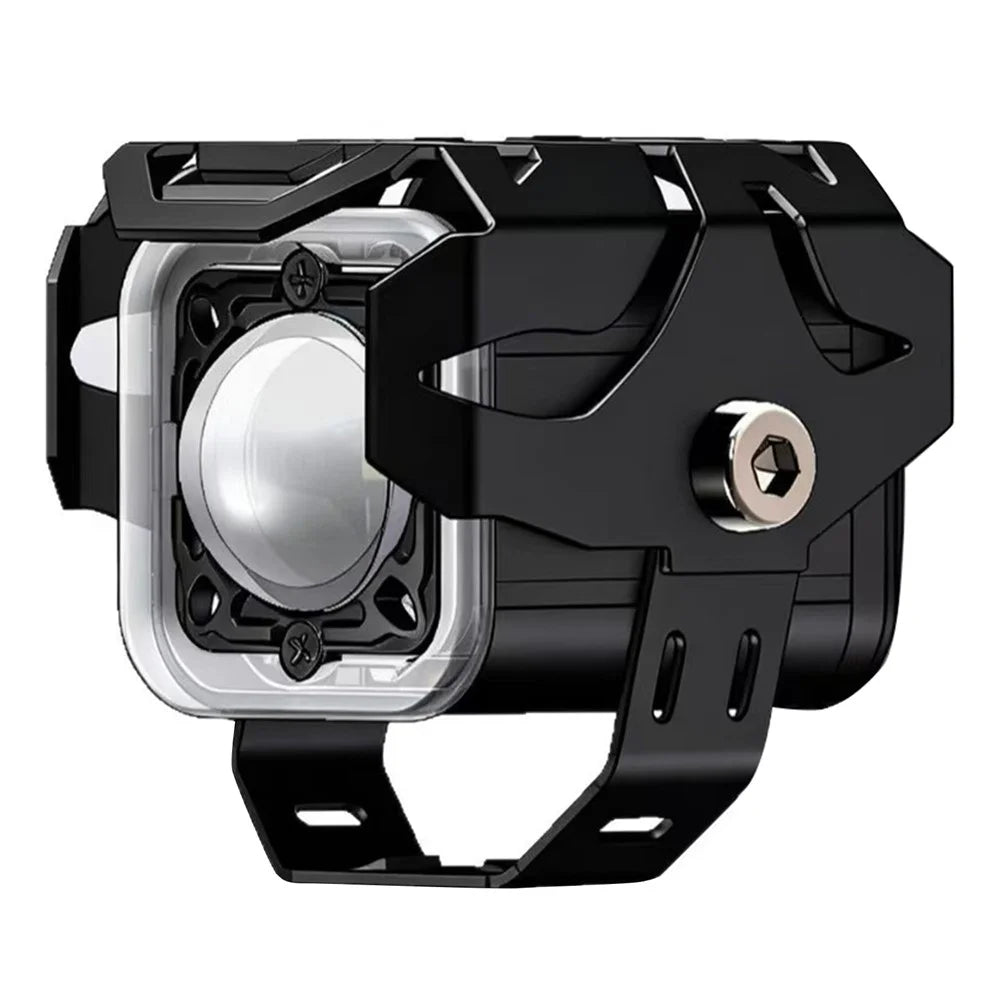 Motorcycle LED Spotlight 15W Auxiliary Headlight Red Blue Yellow White Fog Lamp - Black - 1