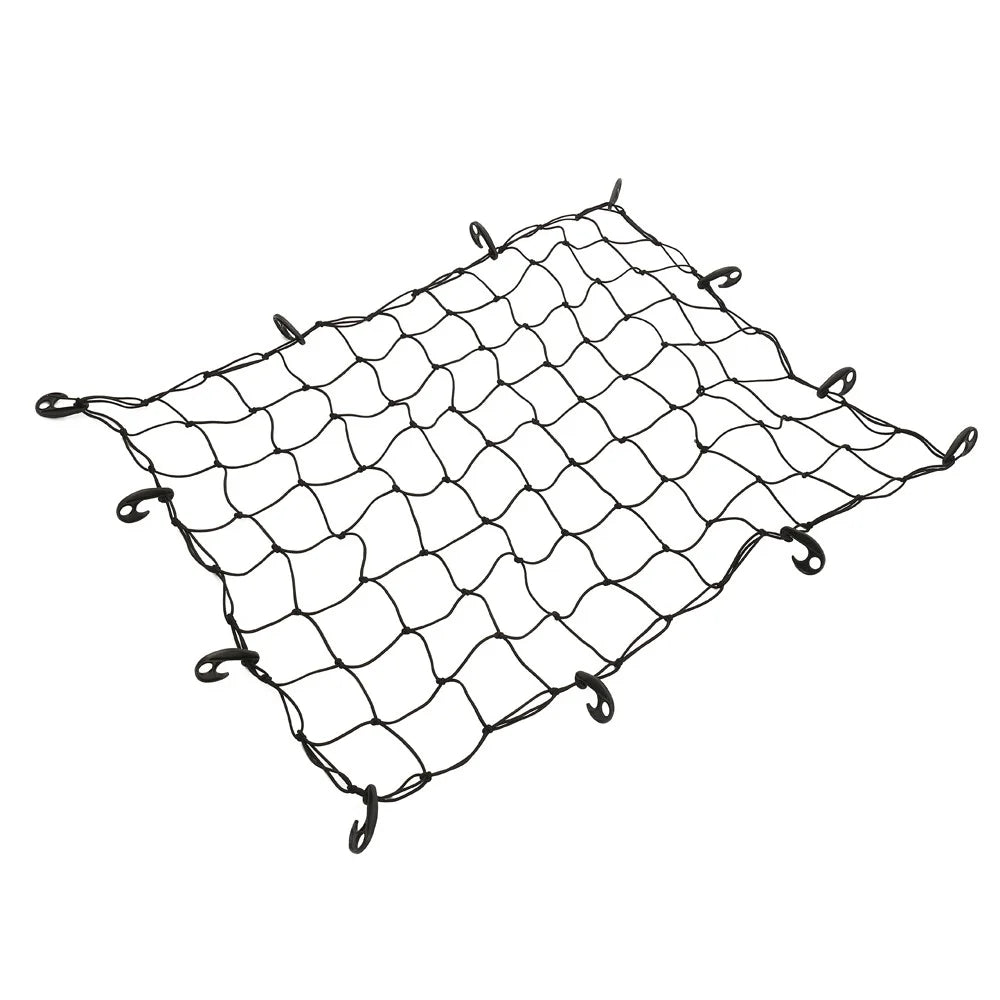 Rubber Cargo Net for Pickups Car Mesh Holes Cord Net Heavy Duty Truck Bed Roof Rack 120cmx90cm 88 Grids Cargo Organizer Net with Hooks - 2
