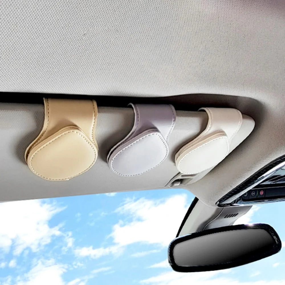 Portable Sunglasses Holder Bill Holder Clip Card Storage Accessories for Car Visor - Black - 7