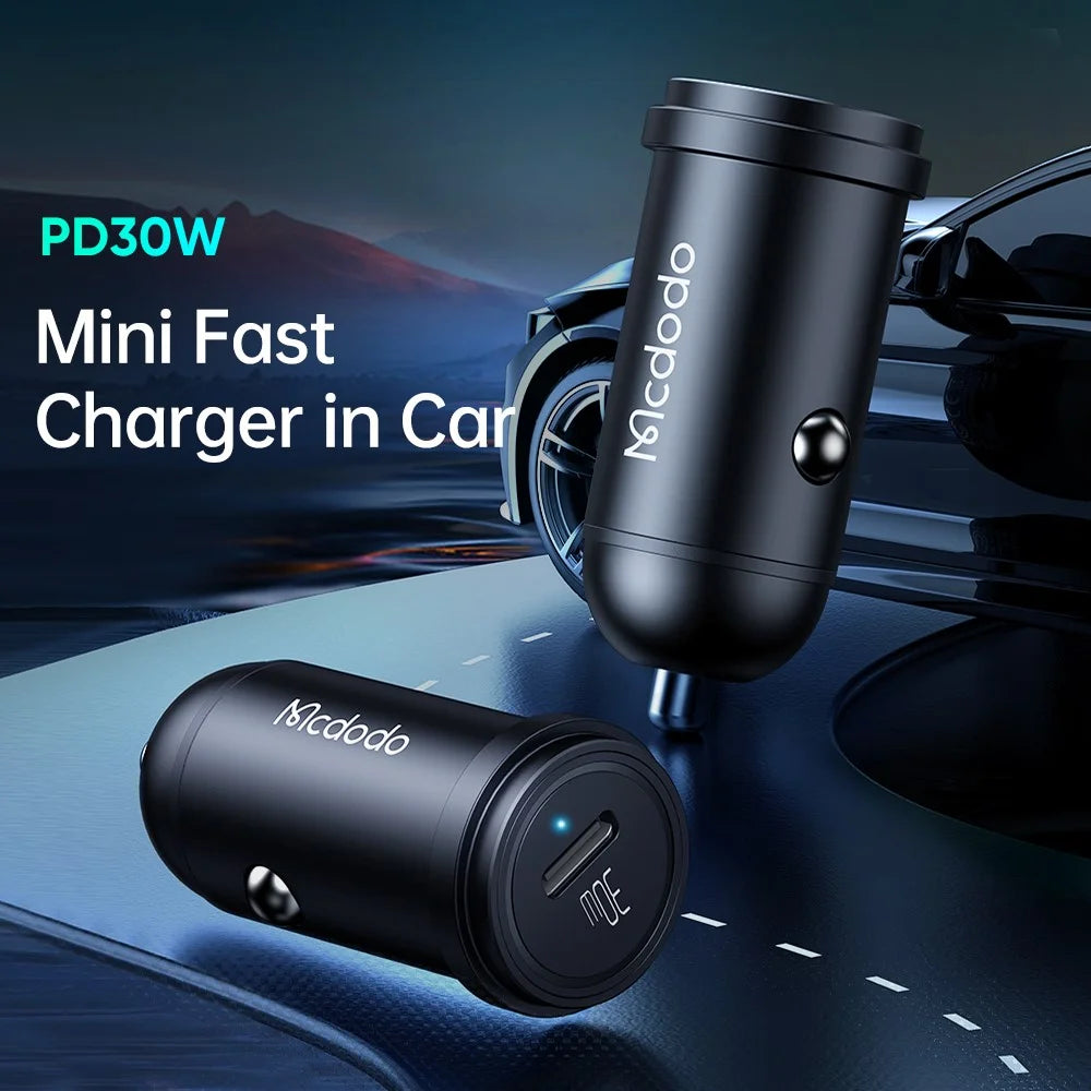 MCDODO CC-7491 PD 30W Fast Charging Type-C Single Port Mini Car Charger, Black - 2