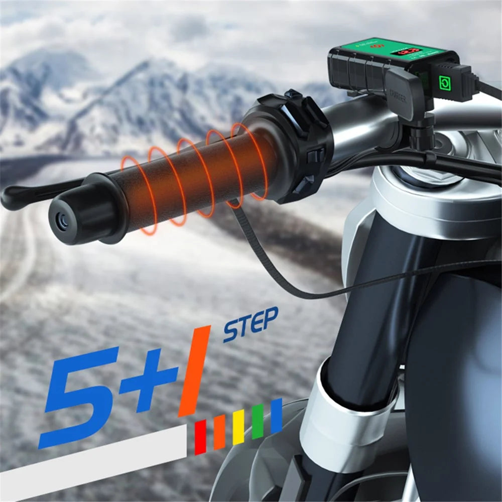WUPP CSZH-974G1 Electric Handlebar Grip with Memory Function Motorbike Heated Grip with 6 Temperature Adjustable - 2