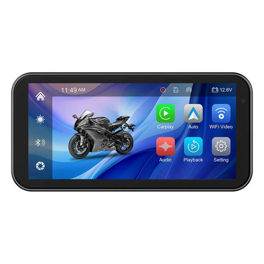 F83 6.25-inch Screen Motorbike Camcorder DVR Bluetooth-compatible Carplay Motorcycle Dual Lens Video Recorder - 3