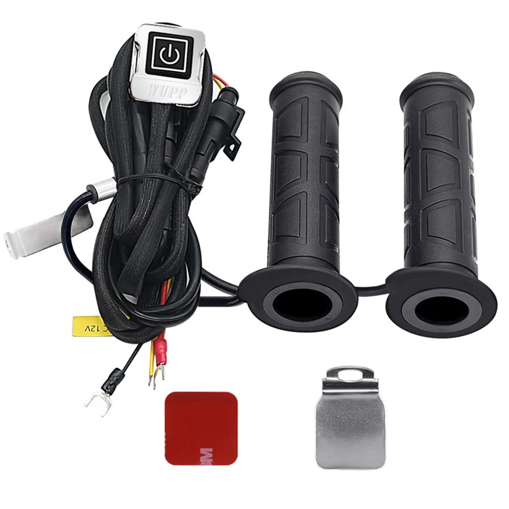 WUPP CSZH-1838B1 1 Pair 12V Heated Handle Grips Motorbike Scooter Hot Grips with 1.5m ACC Cable - 1