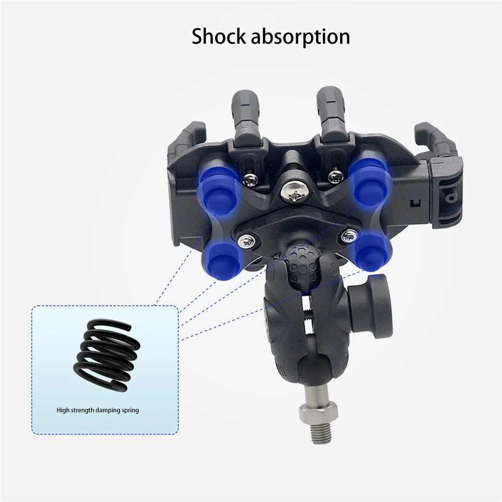 WUPP ZH-1990A1 Motorcycle Electric Bike Phone Mount Cell Phone Bracket + M8 Ball Head Set - 4