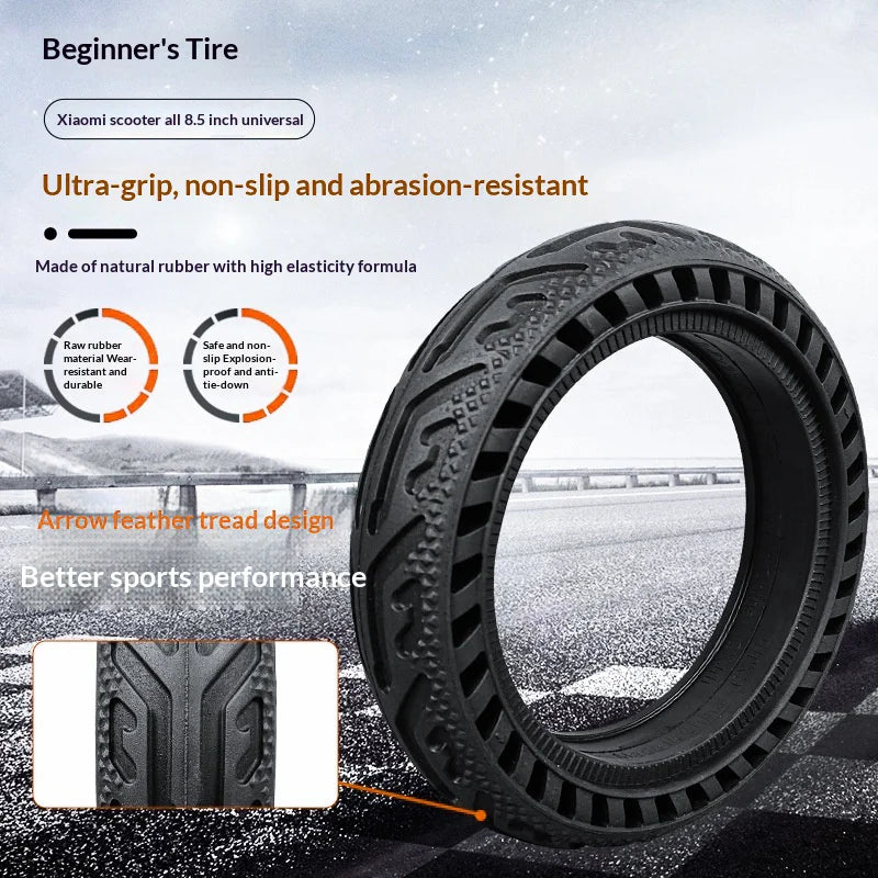 8.5 Inch Solid Tire for Xiaomi Mi Electric Scooter 1S / Pro 2 / M365 Pro Puncture Proof Replacement Rubber Tyre - Black - 3