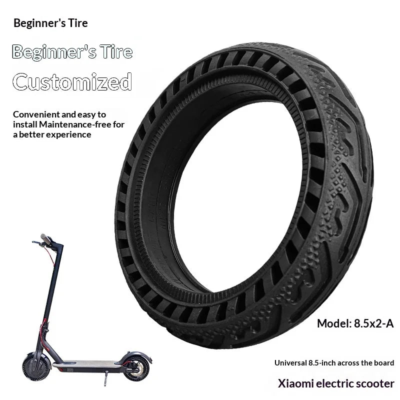 8.5 Inch Solid Tire for Xiaomi Mi Electric Scooter 1S / Pro 2 / M365 Pro Puncture Proof Replacement Rubber Tyre - Black - 4