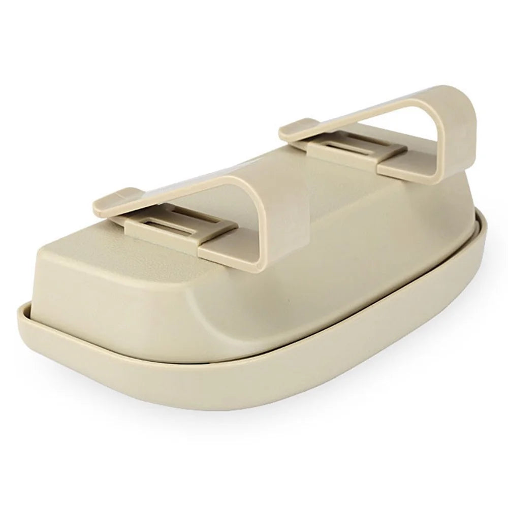 Glasses Holder Magnetic Car Sun Visor Glasses Case Organizer Glasses Storage Box - Beige - 2